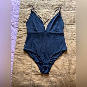 NWOT black v neck bodysuit